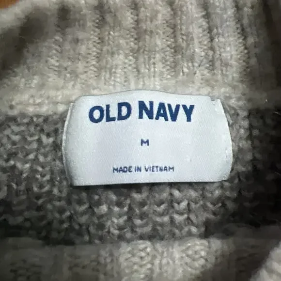 Old Navy Cheetah Print Pullover Sweater Size M Beige Gray Relaxed Cozy Boho - Picture 2 of 9